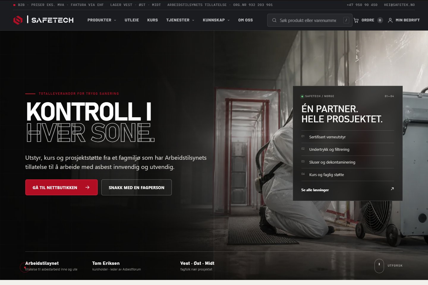 SafeTech Solutions: den offentlige nettsiden