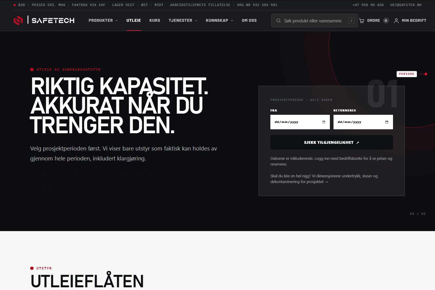 SafeTech – utleie av utstyr